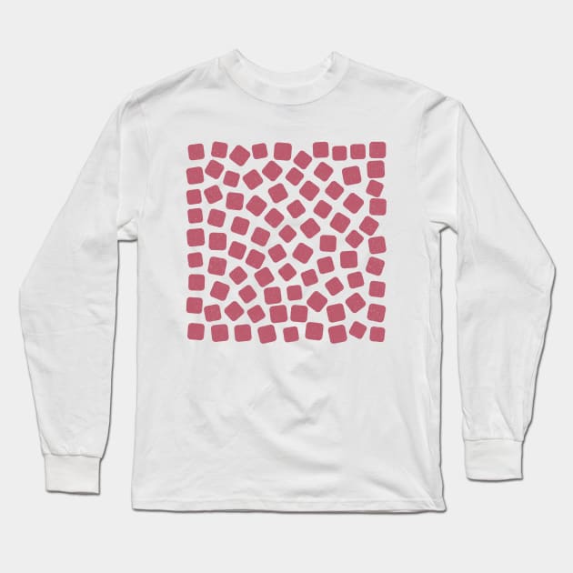 Red Gummies Pattern (Sweets) Long Sleeve T-Shirt by John Uttley